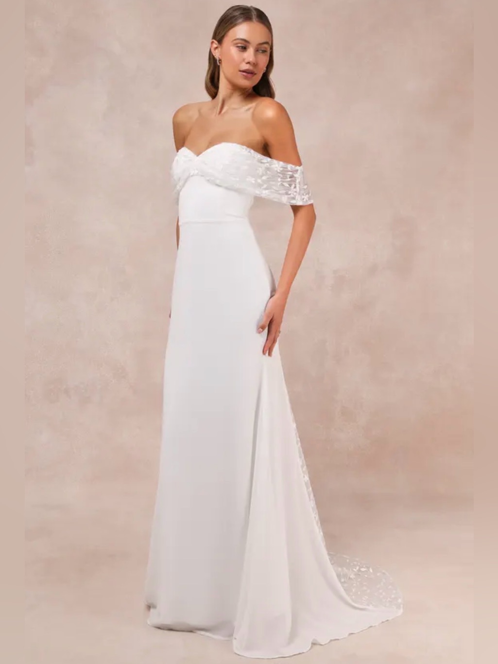 Nwt Lulus Off-Shoulder White Wedding Gown Xl